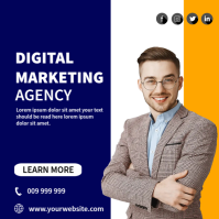 蓝色 Digital Marketing Agency Instagram Post Template