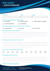 Post Event Questions Post Event Questionnaire Template | PosterMyWall