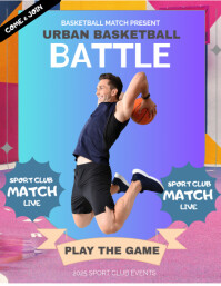 Poster Battle Basket Pamflet (Letter AS) template