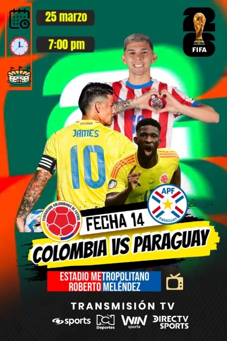 poster de futbol eliminatorias al mundial 2026 template