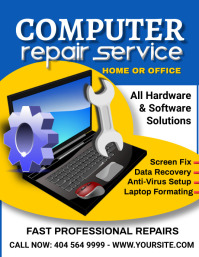 computer repair poster design flyer Template | PosterMyWall