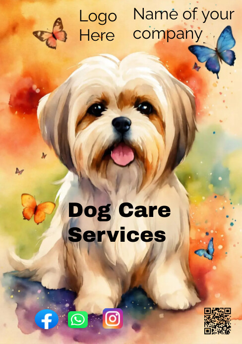 poster for dog service A5 template