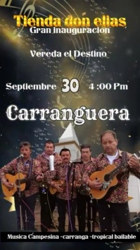 poster musical invitacion evento Digital Display (9:16) template