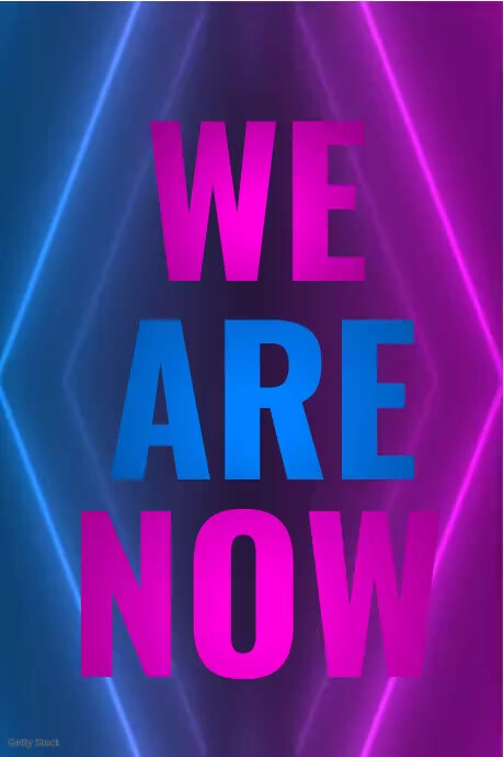 Poster neon we are now video flyer template