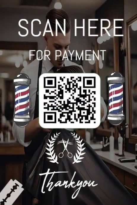 Poster QR Code Barbershop Template | PosterMyWall
