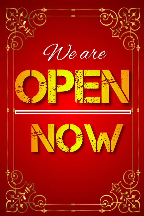 poster we are open now flyer Template | PosterMyWall
