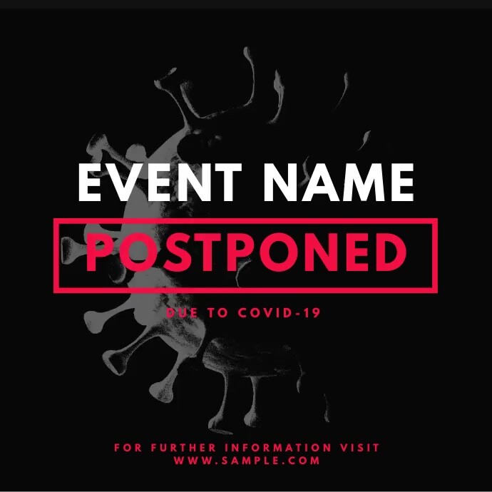 Postpone Event Example Postponed Event Instagram Video Information Template | PosterMyWall