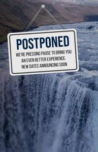 postponed event with fall water video bg Tablóide template