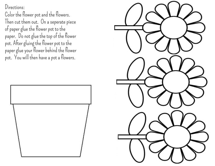 Pot of flowers Worksheet Pamflet (VSA Brief) template