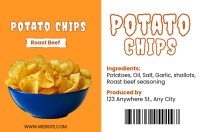 Potato Chips Label design Etiqueta template