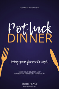 Potluck dinner flyer template Poster