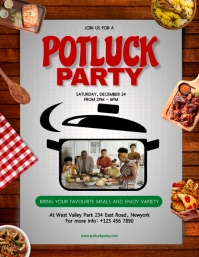 potluck party flyer design template Рекламная листовка (US Letter)