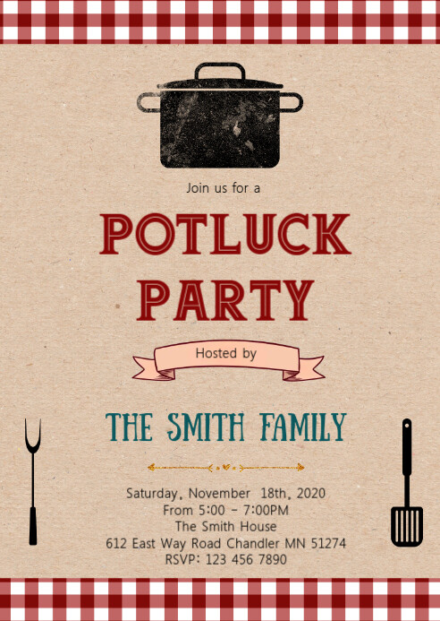Potluck Party Theme Invitation Template PosterMyWall