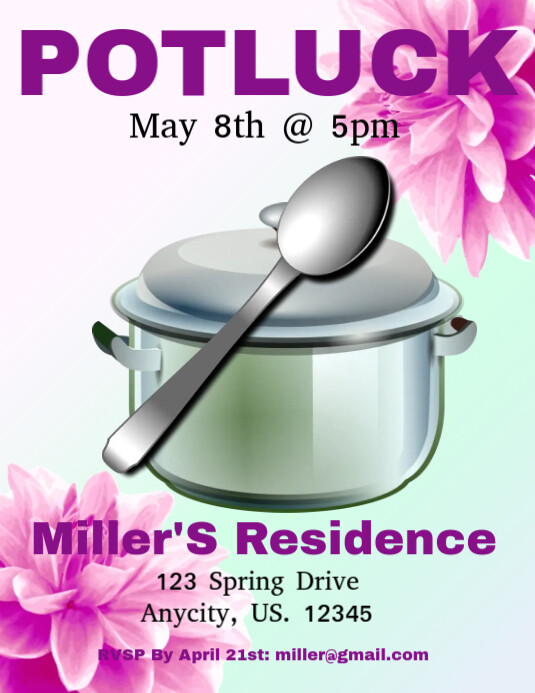 Potluck Flyer (US Letter) template