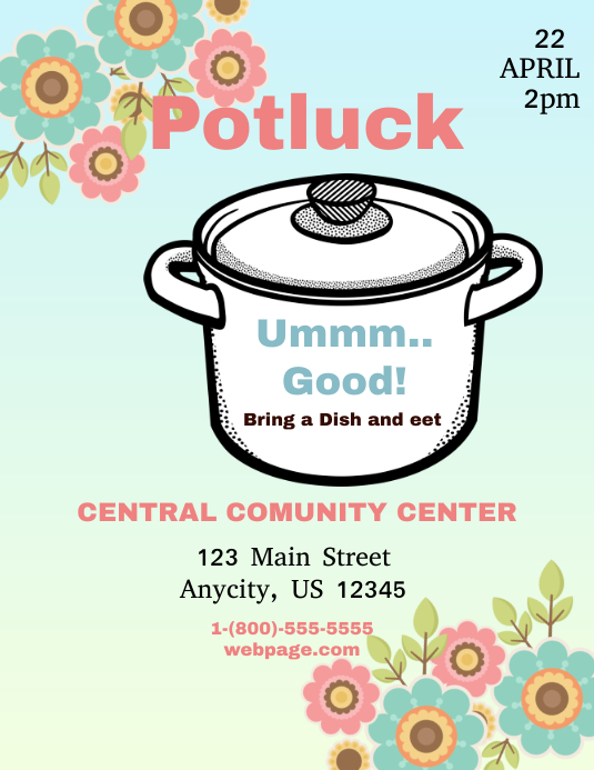 Potluck Template PosterMyWall
