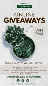 Potted Plants Giveaway Online История на Instagram template