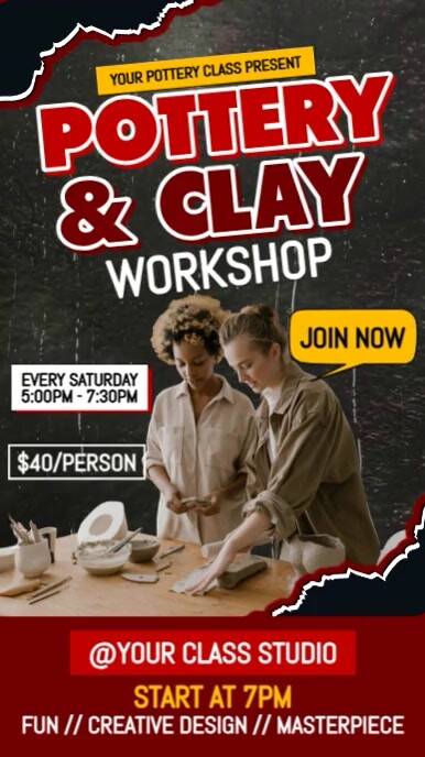 Pottery & Clay Workshop Instagram Reel template
