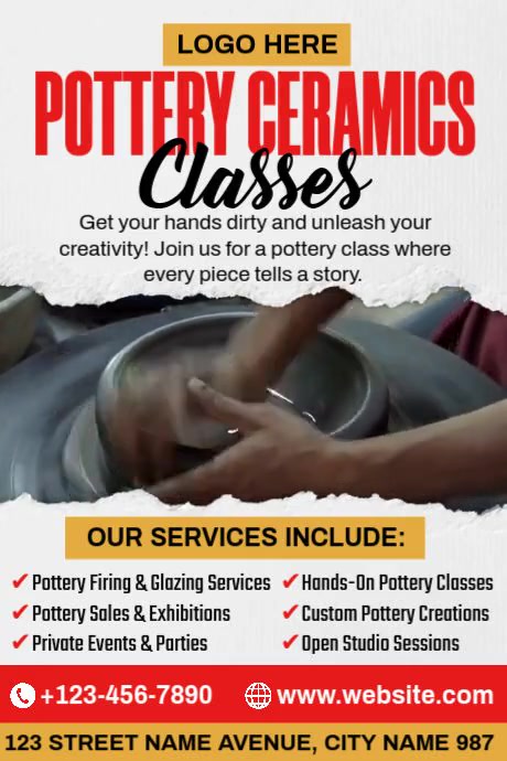 Pottery Ceramics Classes Cartaz template
