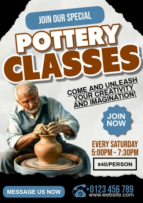 Pottery Classes A4 template