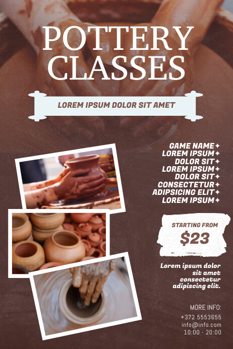 Copy of pottery classes flyer design template Copy of pottery classes Flyer design template | PosterMyWall