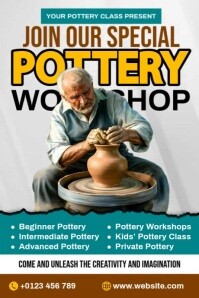 Pottery Workshop Ads Póster template