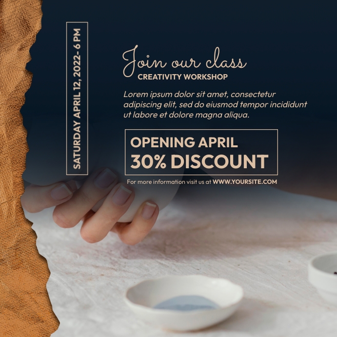 Pottery Workshop Class Instagram Post template