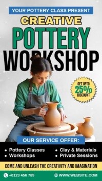 Pottery Workshop Reel Instagram template