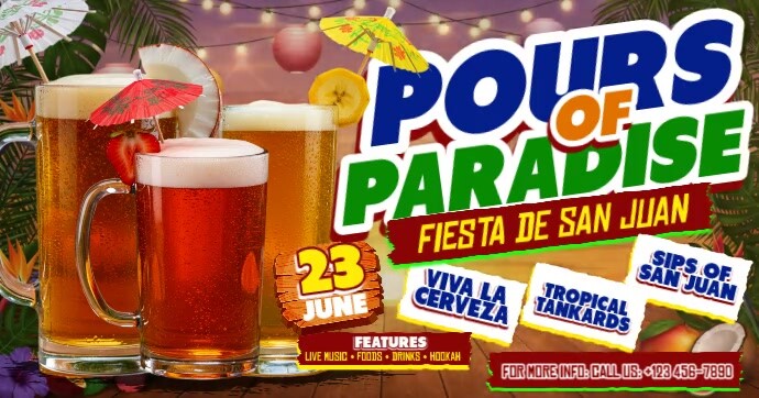Pours Of Paradise: Fiesta De San Juan Isithombe Esabiwe ku-Facebook template