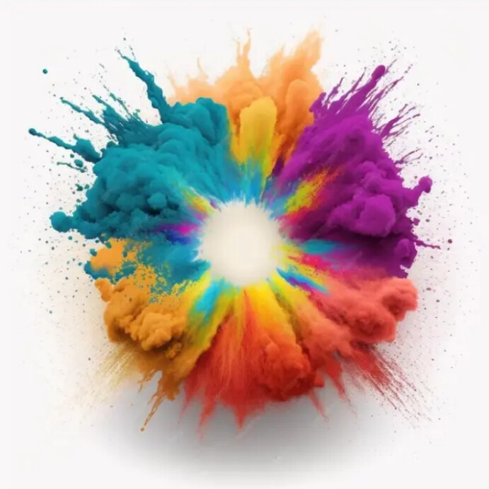Powder color splash paints round border Template | PosterMyWall