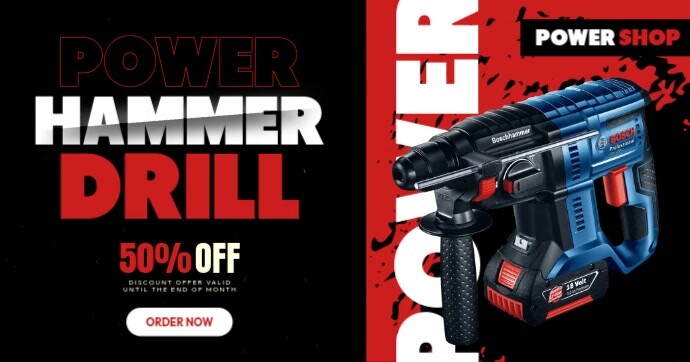Power Hammer Drill Facebook Shared Image template