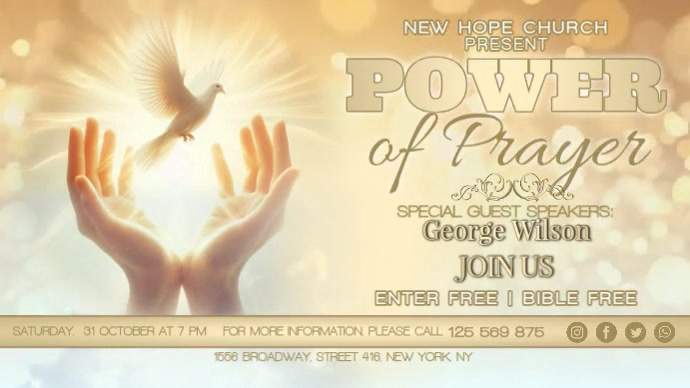 Copy of Power of Prayer Church Service | PosterMyWall