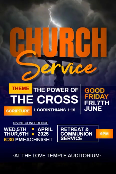 Power of the Cross Service Template Poster