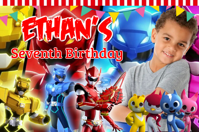 Power Rangers Themed Birthday Template | PosterMyWall