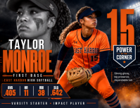 Power Softball First Base Poster Рекламная листовка (US Letter) template