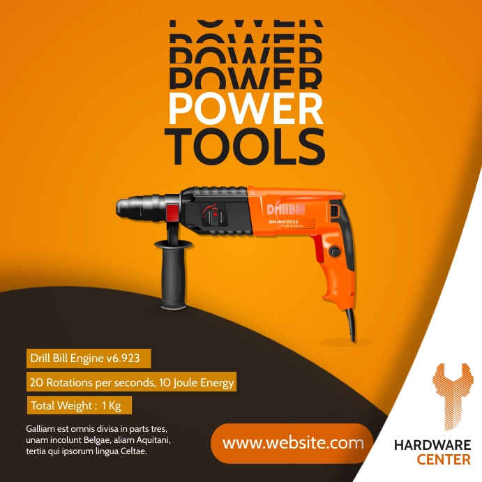 power tool object advertisement Template | PosterMyWall