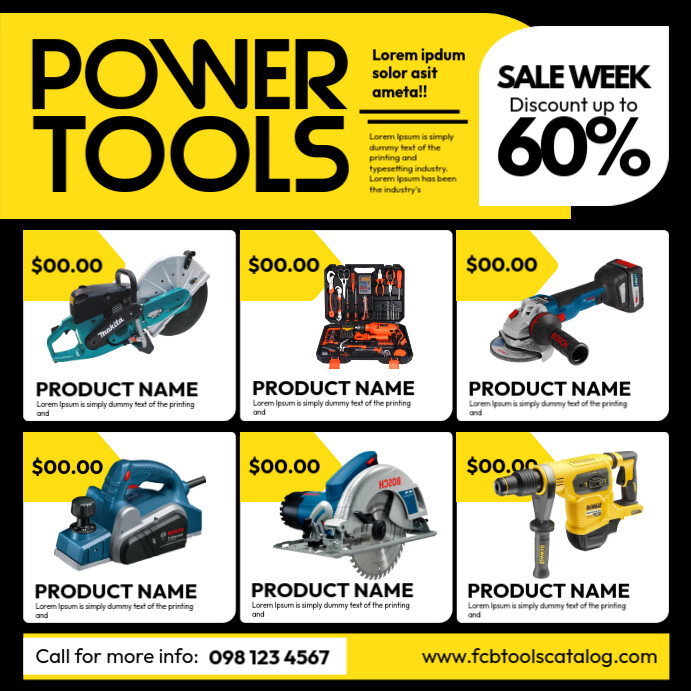 Power Tools Catalog Template PosterMyWall