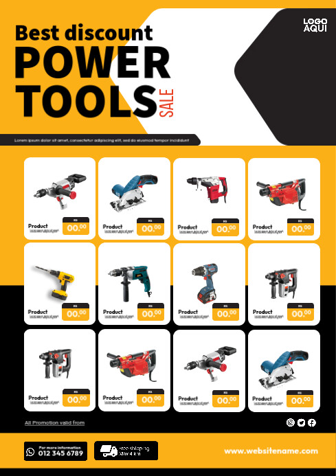 Power Tools Discount Template | PosterMyWall