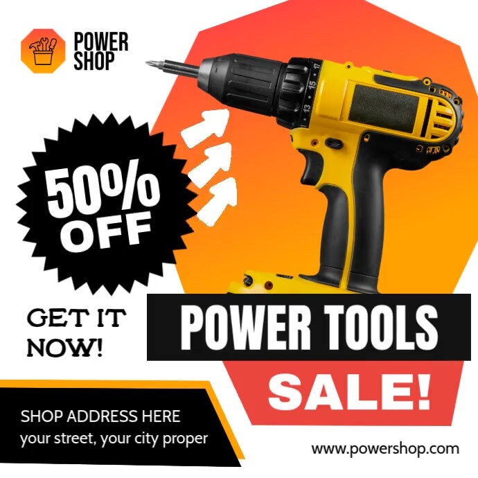 Power Tools Sale Instagram Ad Template | PosterMyWall
