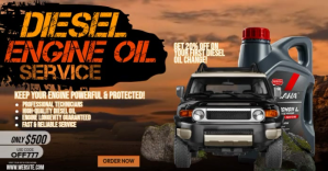 Powerful Diesel Engine Oil Service Gedeelde afbeelding op Facebook template