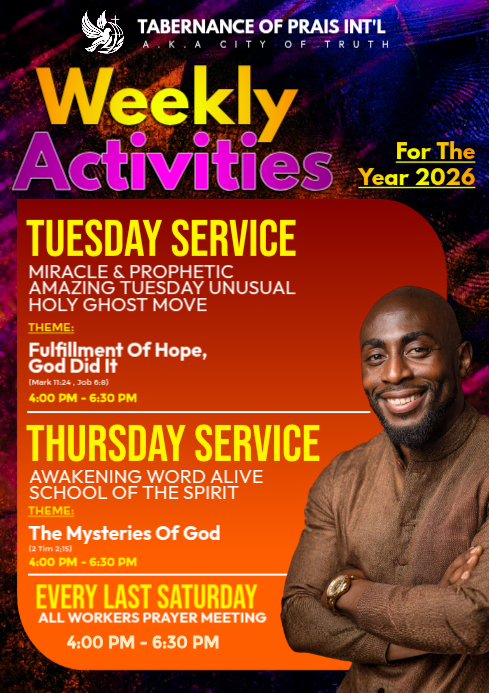 Powerful Weekly Church Activities 2026 Template | PosterMyWall
