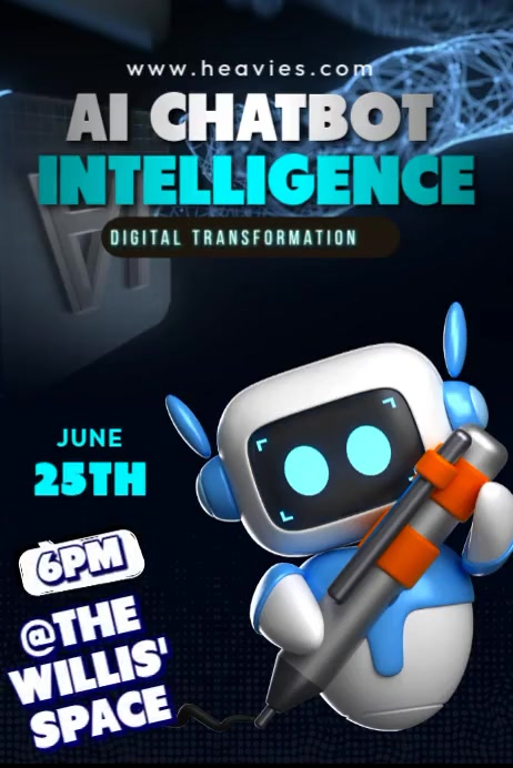 Powering Tomorrow with AI Poster template