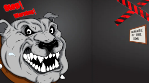 Powerpoint Beware of The Dog Background Presentasi (16:9) template