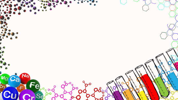 Powerpoint Chemistry White Colorful Backgroun Template | PosterMyWall