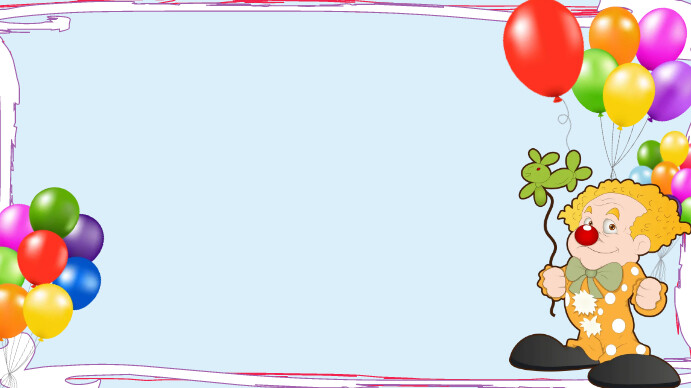 Powerpoint Circus Clown Party background Presentation (16:9) template