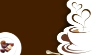 Powerpoint coffee and pastry brown background Presentación (16:9) template