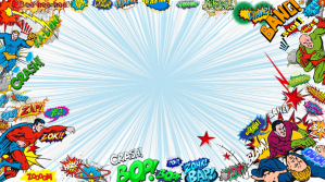 Powerpoint Comic Book Background Præsentation (16:9) template