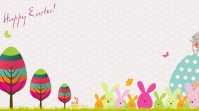 Powerpoint Cute Easter Pink Background Presentasi (16:9) template