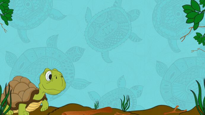 Powerpoint Cute Turtle Background Template | PosterMyWall