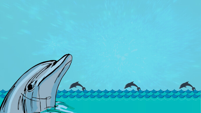 Powerpoint Dolphins Aqua Park Background Presentation (16:9) template