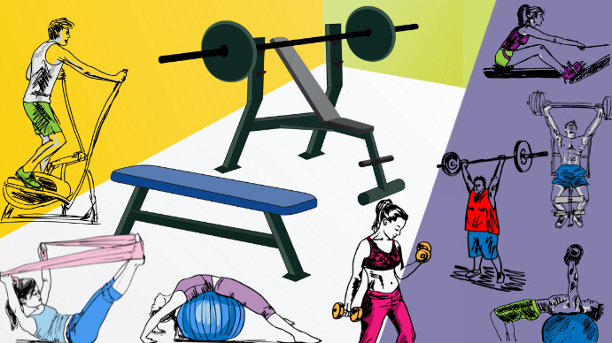 Powerpoint Gym Fitness Background Template | PosterMyWall